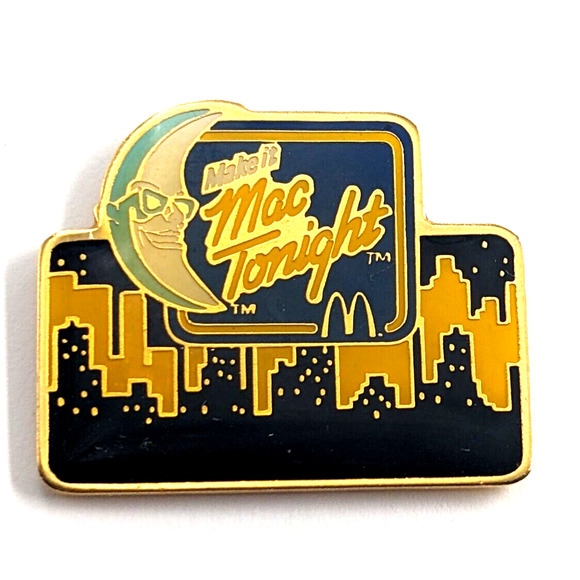 McDonald’s Make It Mac Tonight Moon Man Night City Skyline Crew Pin Advertise - Picture 1 of 5
